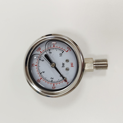 Brass Connection Air Vacuum Filled Oil Pressure Gauge 10 Bar 150 Psi Water Filter Spare Parts